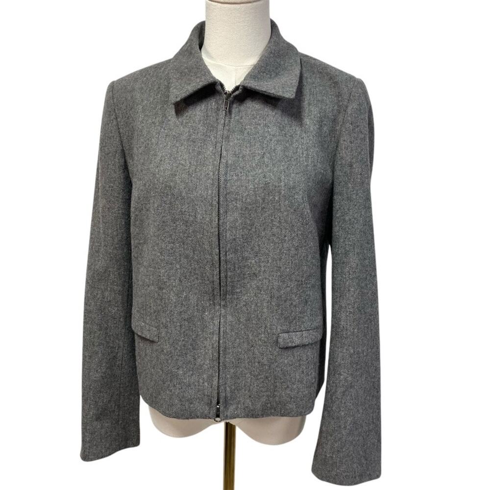 Vintage 80's Clifford &‎ Wills Wool Zip up Grey Jacket Womens 8 Classic